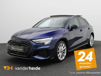 AUDI A3 Sportback 45 TFSI e S edition 245PK S-tronic Panoramadak, leder, achteruitrijcamera, stoelverwarming, virtual pedal, elek. stoelen, virtual cockpit, keyless, 18'' lichtmetaal