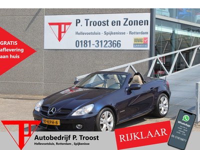 MERCEDES SLK-KLASSE 200 K. Prestige Orig. NL auto/100% Mercedes dealeronderhouden/Lederen stoelen/Climate control/Cruise control/Parkeersensoren/Mistlampen/Stoel en nek verwarming/Elektrische inklapbare spiegels/Bluetooth/Navigatie/Licht metaal