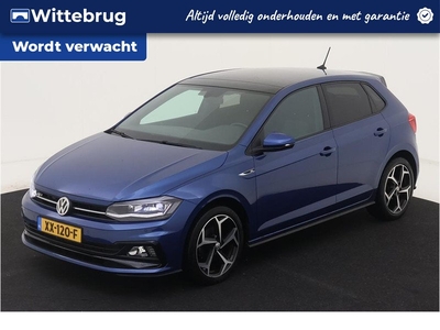 Volkswagen Polo 1.0 TSI Highline Metallic/115 pk/ R line int. + ext./ Digitale Cockpit/ Panoramadak/ Clima/ Navi/ Led/Parkeer sensor V. + A. / 17 lmv