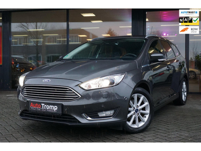 Ford Focus Wagon 1.0 125PK Titanium X | Xenon | Half-leder | Elek.stoelen | Clima | Cruise | Navi | Auto.inparkeren | BOMVOL!