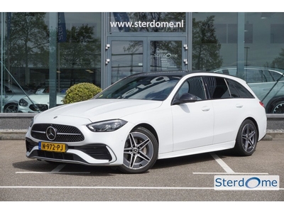 Mercedes-Benz C-Klasse 220 d Estate AMG | MBUX l Panoramadak l Augmented Reality l Apple Car play l Alarm klasse 3 l Wegklapbare Trekhaak l Designo OpalithWit l Night pakket l LED High Performance l Distronic Plus l Easy Pack l Business pakket l Spiegel p