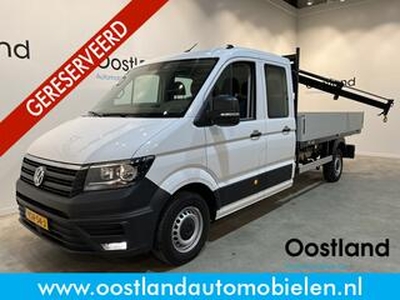 Volkswagen CRAFTER 2.0 TDI L4 DC Dubbel Cabine 140 pk Open Laadbak / Hiab Kraan / Euro 6 / Trekhaak 3.000 KG / Airco / CarPlay / 3.500 km !! Z.G.A.N !!