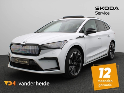 SKODA ENYAQ IV 80 Sportline 204PK Panoramadak, Head-Up, achteruitrijcamera, Crystal Face, Matrix-LED, stuur/stoelverwarming, side assist, comfort stoel, 21'' lichtmetaal