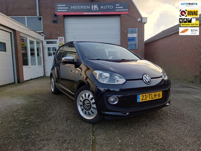 VOLKSWAGEN UP! 1.0 high up!, Black, Airco, Cruise controle, Dealer onderhouden