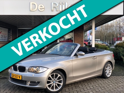 BMW 1-SERIE Cabrio 118i High Executive | Leder, Navi, Stoelverw., Cruise, PDC, Climate | Goed onderhouden! |