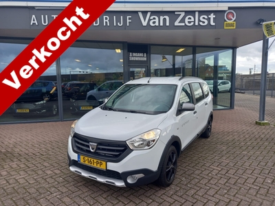 DACIA LODGY 1.2 TCe Stepway 7p. Airco, Multimedia systeem, Navigatie, Bluetooth telefoonverbinding, Cruise control, Parkeersensoren, Elektrische ramen en spiegels, Trekhaak, Nette auto, BOVAG