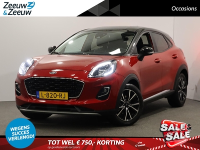 FORD PUMA 1.0 EcoBoost Hybrid Titanium X | Fantastic Red | Automaat | Mild Hybrid | Winter Pack | Handsfree Bedienbare Achterklep | Zwart Contrasterend Dak + Spiegels | Driver Assistance Pack 2