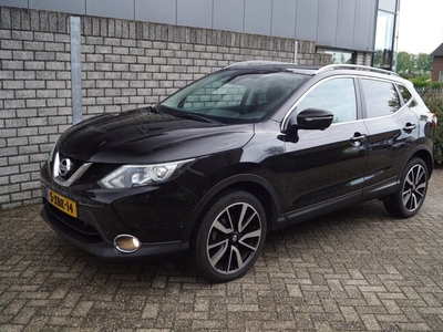 Nissan Qashqai 1.2 Tekna Panodak leder Sportst Stoelverw Navi Camera Clima Cruise 2x PDC LMV 19 ENZ NL Auto.