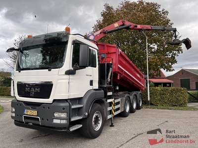 MAN TGS 35.360 8X4-4 BL Met 2 zijden kipper en HMF 1643 Z2