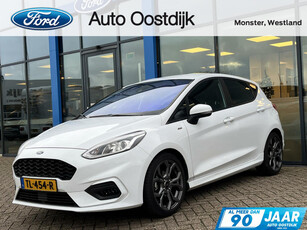 Ford Fiesta 1.0 EcoBoost ST-Line 100PK Climate Cruise Navi Parkeersensoren Achter Privacy Glass Carplay *17 Inch Velgen *Sportief*