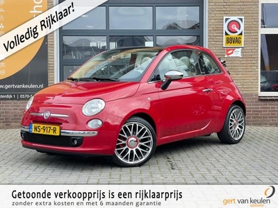 Fiat 500c CABRIO TWINAIR LOUNGE SPORT HALF LEER/NAVI/LMV/