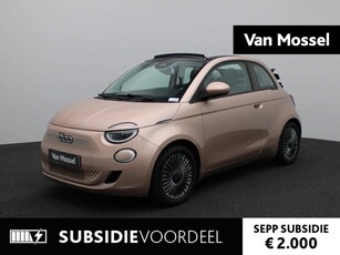 Fiat 500e Cabriolet Icon 42 kWh | Navigatie | Climate control | Parkersensoren | Cruise control | Lichtmetalen velgen|