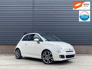 Fiat 500C 0.9 TwinAir 80 pk Turbo 500S Open dak, UNIEKE Sport diffuser, NAP, Nieuwe APK, Cabrio, Leder