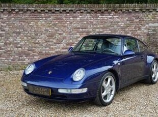 Porsche 993 911 Carrera 2 Coup? Tip-tronic Iris Blue-metallic with Classic grey partial leather, Full service history, Original Dutch delivered