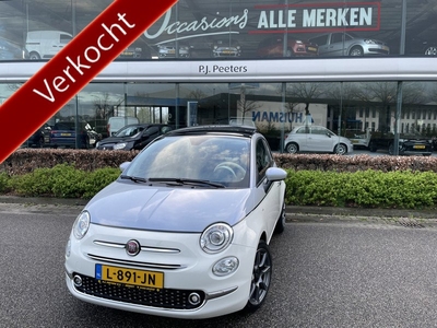 Fiat 500 1.0 Hybrid Dolcevita schuif kanteldak two tone speciale uitvoering Airco - Cruise control - ParkS-A - Pano-S/K dak - Navi - U-con. - Radio/USB/TEL - MFL-Stuurwiel - ML - LMV - Ramen E-VZ