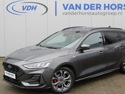 Ford FOCUS Wagon 1.0-125pk EcoBoost Hybrid ST-Line X. Mooie, luxe uitvoering met slechts 16.000km ! Volautm. airco dual, navigatie, telefoonvoorb., B&O soundsyst., ergonomische stoelen, stoel-, stuur- en voorraamverw., bestuurders assistent pakket, elektr