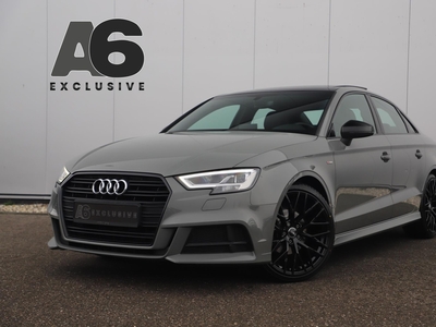 AUDI A3 Limousine 35 TFSI CoD Sport S-Line 150PK Automaat Virtual Cockpit Panoramadak Half Leder Full LED Stoelverwarming 19 inch RS Look velgen Carplay Android Bluetooth PDC Quantumgrijs Nardo Look