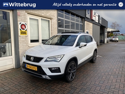 SEAT ATECA 1.5 TSI Xcellence / AUTOMAAT/ LEER/ TREKHAAK/ PANO/ 360 CAMERA/ PARK. SENSOREN/ STOEL VERWARM./ APP CONNECT/ KEYLESS/ ADAPT. CRUISE/ VIRTUAL COCKPIT/ NAVI/ CLIMA/