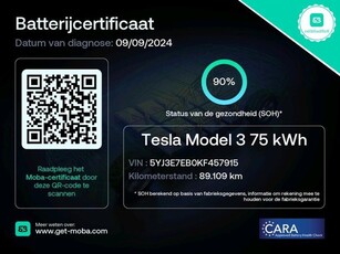 Tesla Model 3 Long Range AWD 75 kWh 90% SOH Rijklaarprijs!