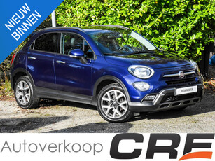 Fiat 500 X 1.4 Turbo MultiAir Lounge automaat / zwart leer/stof / stuurverwarming / stoelverwarming / airco / cruise control / navi / USB / privacy glass achter