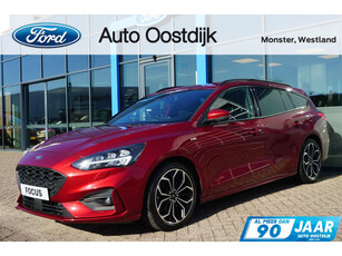 Ford Focus Wagon 1.5 EcoBoost ST Line 182PK Automaat Afn. Trekhaak Adaptieve Cruise Stoelverwarming Navi Climate Keyless Privacy Glass *1500kg Trekgewicht*