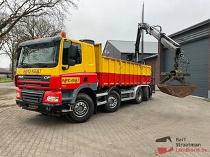 DAF FAX CF85.410 8x2 Euro 5 met vaste laadbak en HIAB 122B