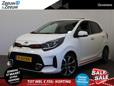 KIA PICANTO 1.0T 100pk GT-Line 5zits | Schuifdak | Stoel en stuurverwarming | Camera | navigatie | Lederen bekleding | Keyless met startknop | Climate control |