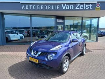 Nissan JUKE 1.6 Visia, Airco, Elektrische ramen voor en achter, Radio/CD/AUX, Elektrische spiegels , Centrale vergrendeling met AB, Boekjes en geschiedenis aanwezig, Inclusief BOVAG garantie