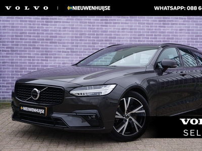 Volvo V90 2.0 B4 R-Design | Trekhaak | Aanhanggewicht 2.000 KG! | Verwarmbare stoelen-stuur-achterbank | Parkeerverwarming | Adaptieve cruise control | BLIS | Full LED verlichting | Harman Kardon audio | Head up display | 4 zone ECC | 360 graden camera |