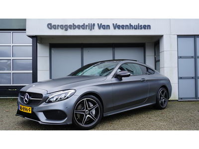 Mercedes-Benz C-klasse Coupé 250 211pk Prestige AMG-Line Pano.Dak Burmester Leder *Designo Seleniet Grijs Magno Lak* 360 View *NL auto* 42898km! Uniek