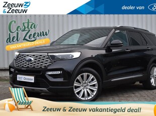 Ford Explorer 3.0 V6 EcoBoost PHEV Platinum | Dealer onderhouden |7-persoons | Trekhaak | Panoramadak | Lederen Elektr. Stoelen | Winter Pack | 360 Camera | B&O Sound | Full Optie! |