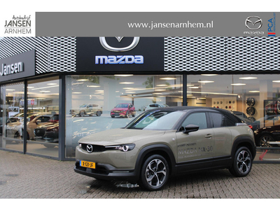 Mazda MX-30 e-SkyActiv R-EV 170 Makoto , Demovoordeel € 1.790,-, Automaat, Premium Pack, Navi, Adap.Cruise, Bose, Clima, Apple Carplay, 360 Camera, PDC, HUD, Stoelverwarming, 18