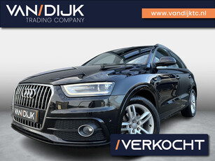 Audi Q3 2.0 TFSI Quattro S-Line Automaat ✓Panoramadak ✓Bose ✓Bi-Xenon ✓Navigatie Full ✓Camera ✓Sportstoelen Half Leder ✓Stoelverwarming ✓BLIS ✓Cruise ✓Parkeersensoren ✓Lichtmetaal ✓Trekhaak