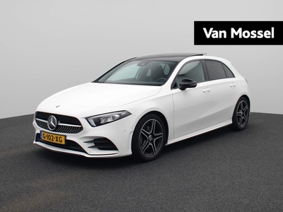 MERCEDES A-KLASSE 180 Business Solution AMG Aut. | Panorama dak | Automaat | Half-Leder | Navigatie | Climate control | Schuifdak | Parkeer sensoren | LMV | LED | Camera | Lage km stand