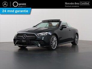 Mercedes-Benz E-KLASSE Cabrio 200 AMG Line | Luchtvering | Rijassistentiepakket | Burmester | Smaragdgroen | Zadelbruin Leder | AIR Body Control | Apple Carplay | AIRCAP | Airscarf | Distronic Plus | 20 inch Multispaaks AMG |