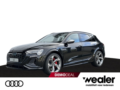 AUDI Q8 ETRON e-tron S quattro SQ8 115 kWh Zwart optiekpakket plus | Glazen panorama dak | Matrix LED | Rode remzadels | Super sport stoelen | 22 inch | Lichtpakket ambient plus | Leder