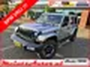 Jeep Wrangler 2.2D Sahara Unlimited 200Pk OUTLAW 4WD, MOPART LV MUD, LEDER, BOMVOL OPTIE !!! GRIJS K