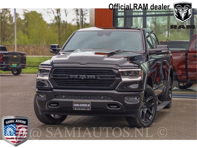 Dodge Ram ZO GOED ALS NIEUW | ADAPTIVE CRUISE | PANO | 360 CAMERA | VOLLE RAM | ZWART MET ZWART | LARAMIE NIGHT EDITION | DC | 5.7 V8 HEMI | DUBBELE CABINE | 400 PK | 5 PERSOONS | BEDRIJFSAUTO | GRIJSKENTEKEN | EERSTE EIGENAAR |