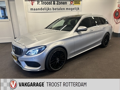 MERCEDES C-KLASSE Estate 180 AMG Sport Panoramadak | Nederlandse auto | Lederen bekleding | Navigatie | Achteruitrijcamera | Cruise control | Climate control | Adaptief onderstel | LED