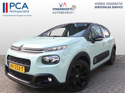 CITROEN C3 1.2 Benzine * Feel Edition * Mintgroen / Zwart Dak * SUPERZUINIG ! * Trekhaak * Navigatie * Climate & Cruise Control * Black Pack Velgen * Bi Tone Kleuren Groen icm Zwart Dak * Apple Car Play * Rijstrooksensoren *