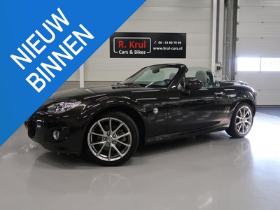 Mazda MX-5 Roadster Coupé 1.8 Kaminari Airco Leer Hardtop Bagagerek Stoelverwarming NL-auto NAP Nieuwstaat Lage km.stand Sparkling Black metallic