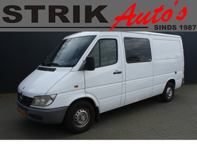 Mercedes-Benz Sprinter 213 CDI 2.2 130PK 355 BTW VRIJ - LANG - DUBBELE CABINE - 6-PERSOONS - AIRCO - MARGE