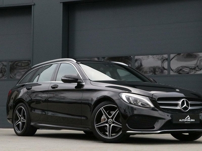 Mercedes C-klasse 180 AMG Sport Burmester Blindspot Lederen Sportzetels Stoelverw Chroom Pdc Bots herkenning Camera BJ2018