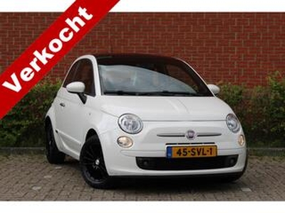 Fiat 500 0.9 85pk TwinAir automaat LUXE! | NL-auto NAP | Airco | Leder | pano dak | lichtmetalen velgen | Radio/CD | Zwarte hemel |