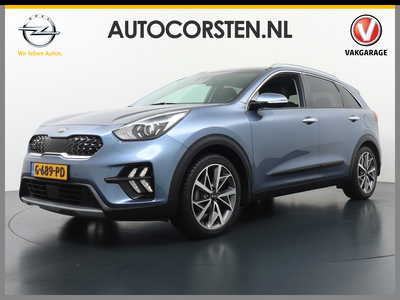 KIA NIRO 141pk Aut. Hybrid Camera Adap.Cruise Apple Carplay AndroidNavi Trekhaak Keyless Blindspot BordHerkenning ASR Stoelverwarmd Multimedia-vb. Stoel-/Stuurverw. Bordherk. Lane-dep. 1/2Leer Tel. Usb Led Ecc Pdc 18''LM Dynamic Plus line DAB UitparkeerWaarsch...