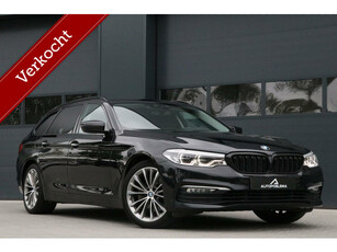 BMW 5-serie Touring 520d 191PK High Executive Navi Sportzetels Sfeerverlicht Trekhaak Electr Leder BlackBeauty! 184000km BJ2017