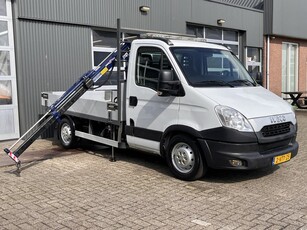 Iveco Daily 35S14G 345 136pk BTW vrij CNG Aardgas ( natural Gas ) benzine Pick-up Met Laadkraan Amco Veba steunpoot Trekhaak 3500kg Cruise controle 3-Persoons 1e eigenaar Ex gemeente