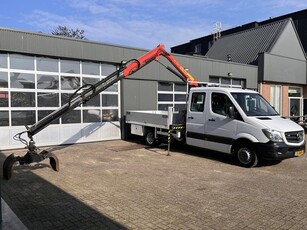 Mercedes-Benz Sprinter 516 2.2 CDI 432 Laadkraan Palfinger Airco Knijper Rotator Trekhaak 2000 kg 2-Persoons Airco Kastinrichting 1e eigenaar ex gemeente Autolaadkraan Open laadbak Pick-up p-up Euro 6