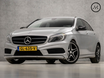 Mercedes-Benz A-Klasse 180 AMG Sport Automaat (NAVIGATIE, GETINT GLAS, XENON, LEDER/ALCANTARA, SPORTSTOELEN, CRUISE, ZWART HEMEL, PARKEERSENSOREN, NIEUWSTAAT)