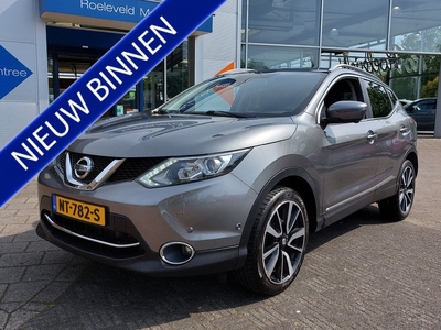 Nissan QASHQAI 1.2 DIG-T 116pk Tekna | Origineel NL | Navi | Clima | Cruise | Panoramadak | Keyless Entry | Leder+Verwarmd+Elek.Verstel | Dodehoek+Rijstrooksensor | Pdc V+A+Assist+360 Camera | Privacy Glass